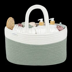 Rope Diaper Caddy Organizer with 3 Compartments