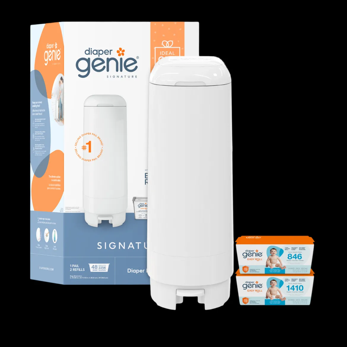 Signature Diaper Pail Gift Set with 48 Refill Bags