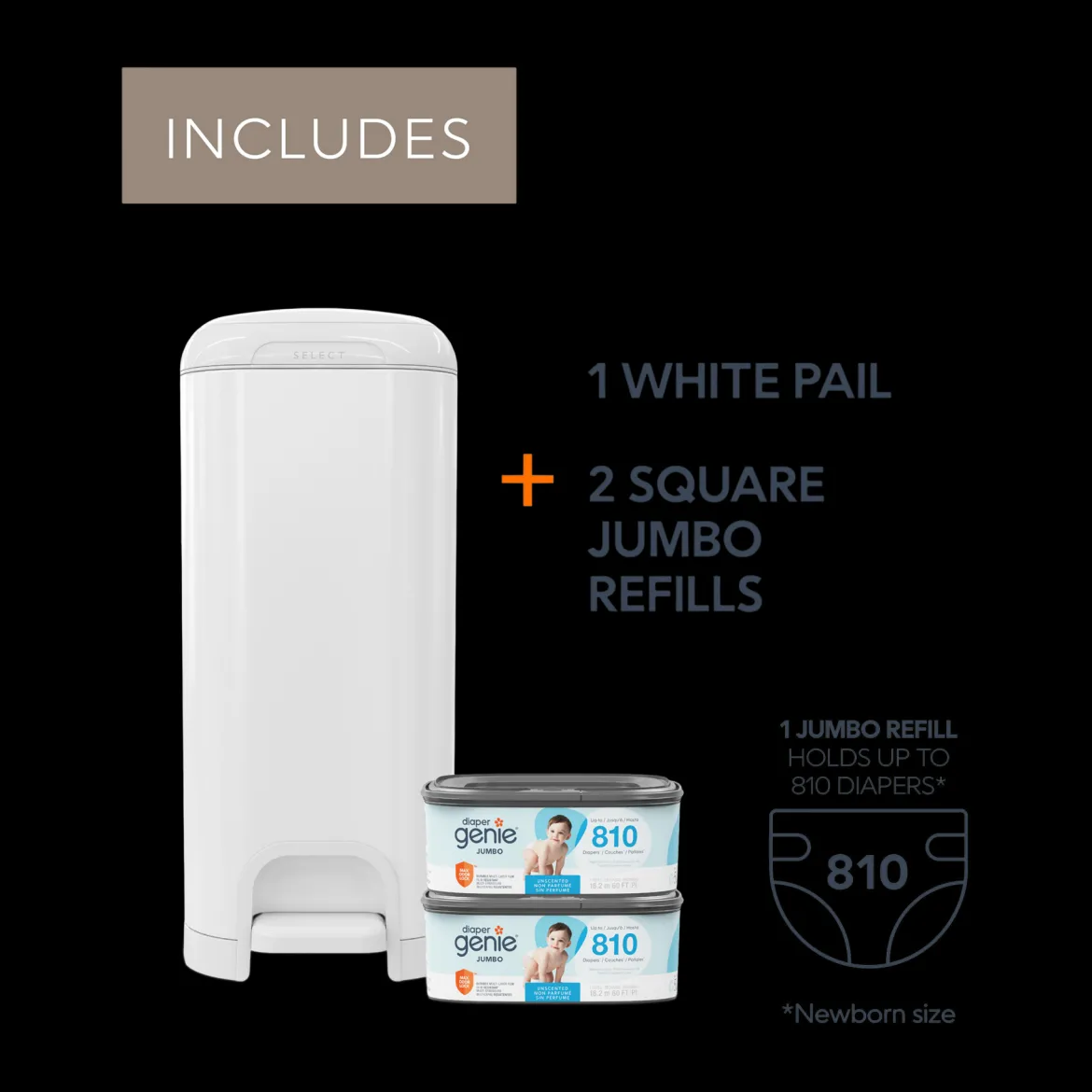 Stainless Steel Select Pail Gift Set with 2 Jumbo Refills
