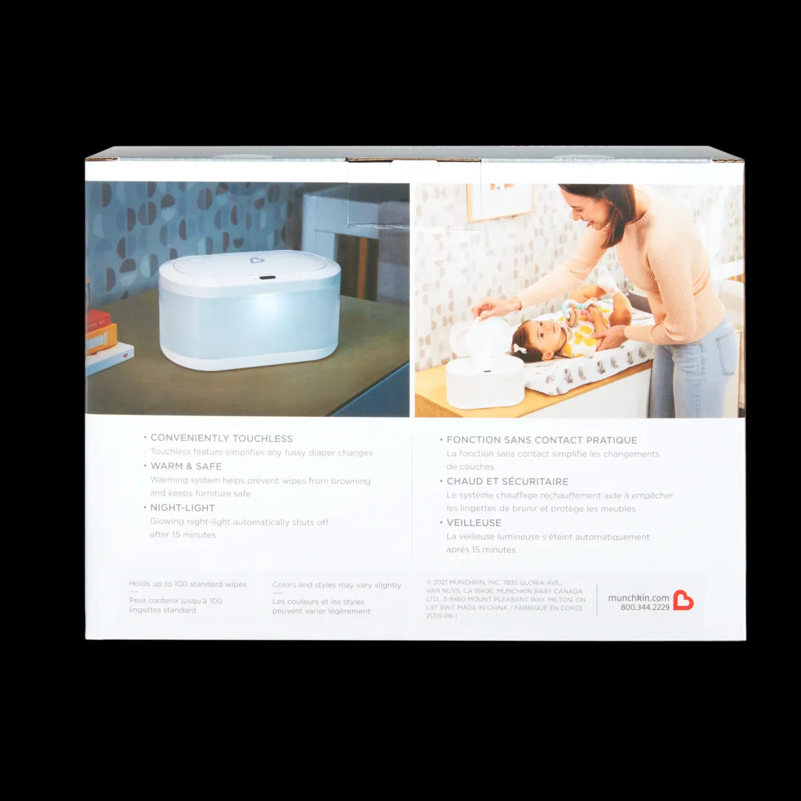 Touch Free Baby Wipe Warmer with Nightlight