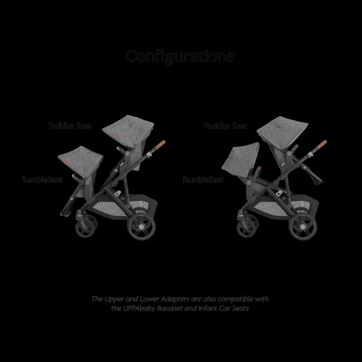 Vista V3 Stroller, RumbleSeat V3 & Upper Adapters