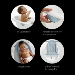 Wave 4-in-1 Bath Tub & Accessories Bundle