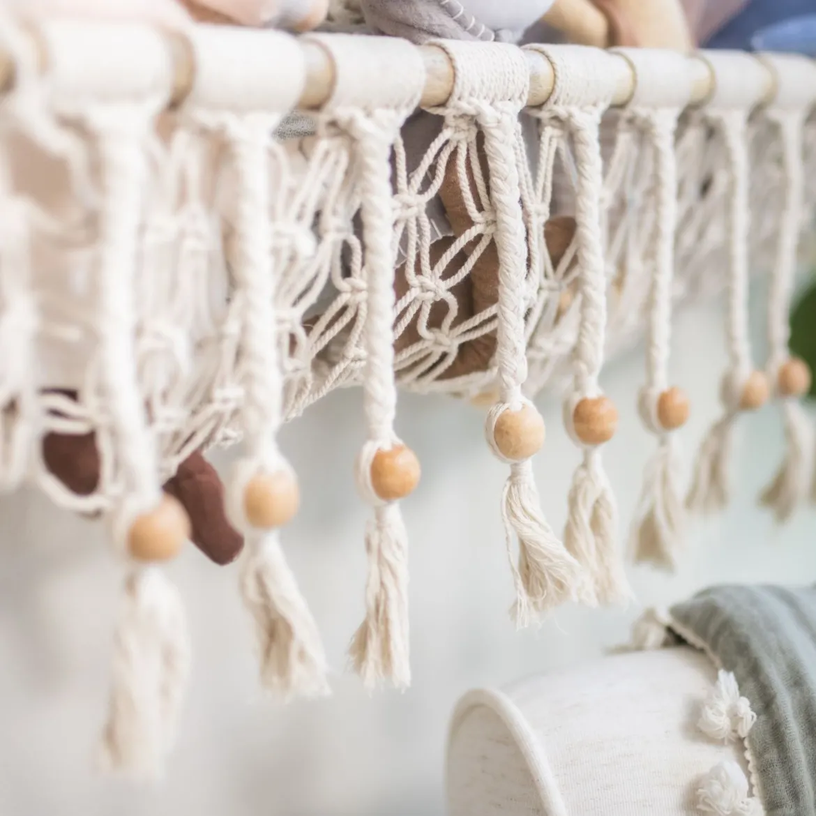 Willow Macrame Storage Wall Decor